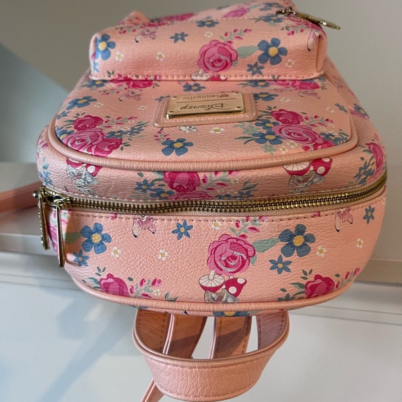Loungefly x Disney Bambie Floral Backpack in like light pink color main image 9